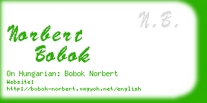 norbert bobok business card